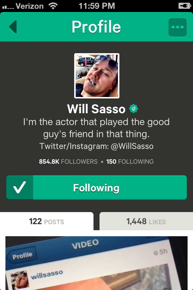 Will Sasso on Vine - 848,800 Followers